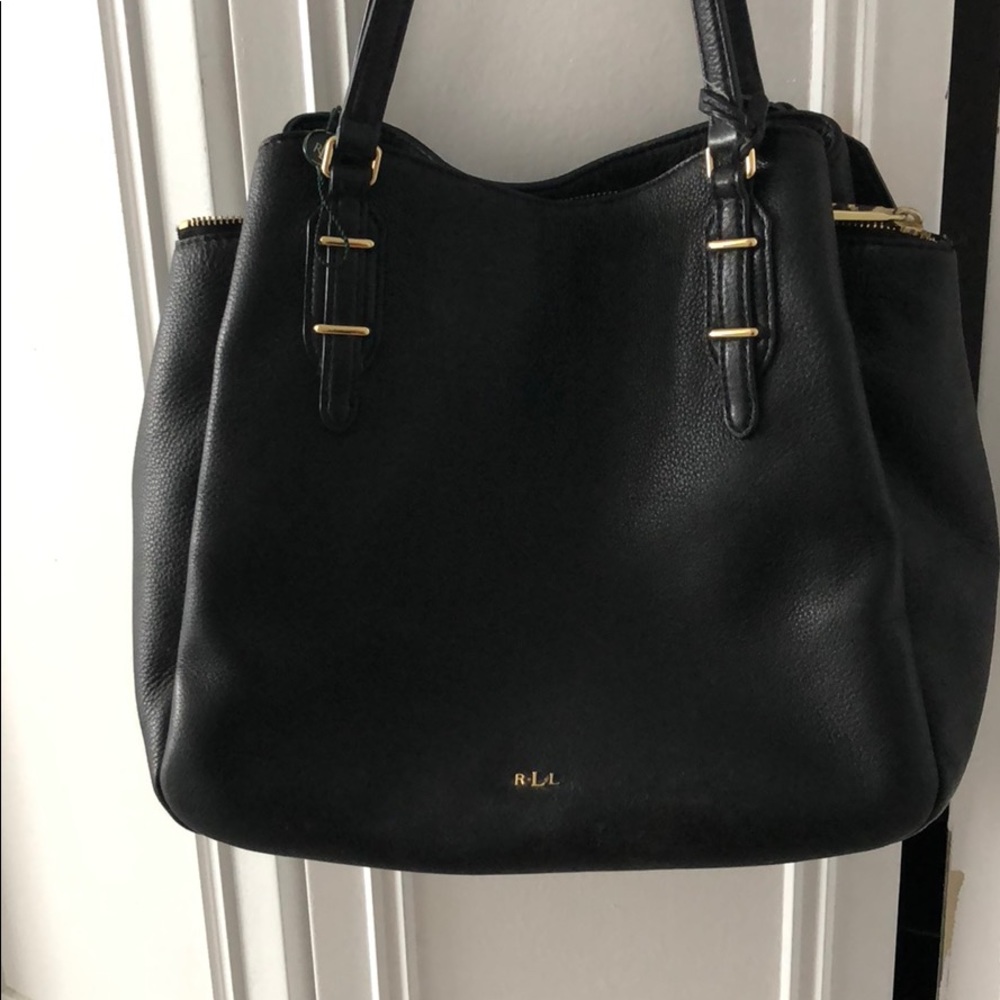 Lauren Ralph Lauren~ black leather bag